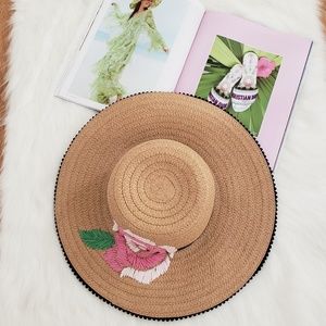 Betsey Johnson Floral Straw Hat